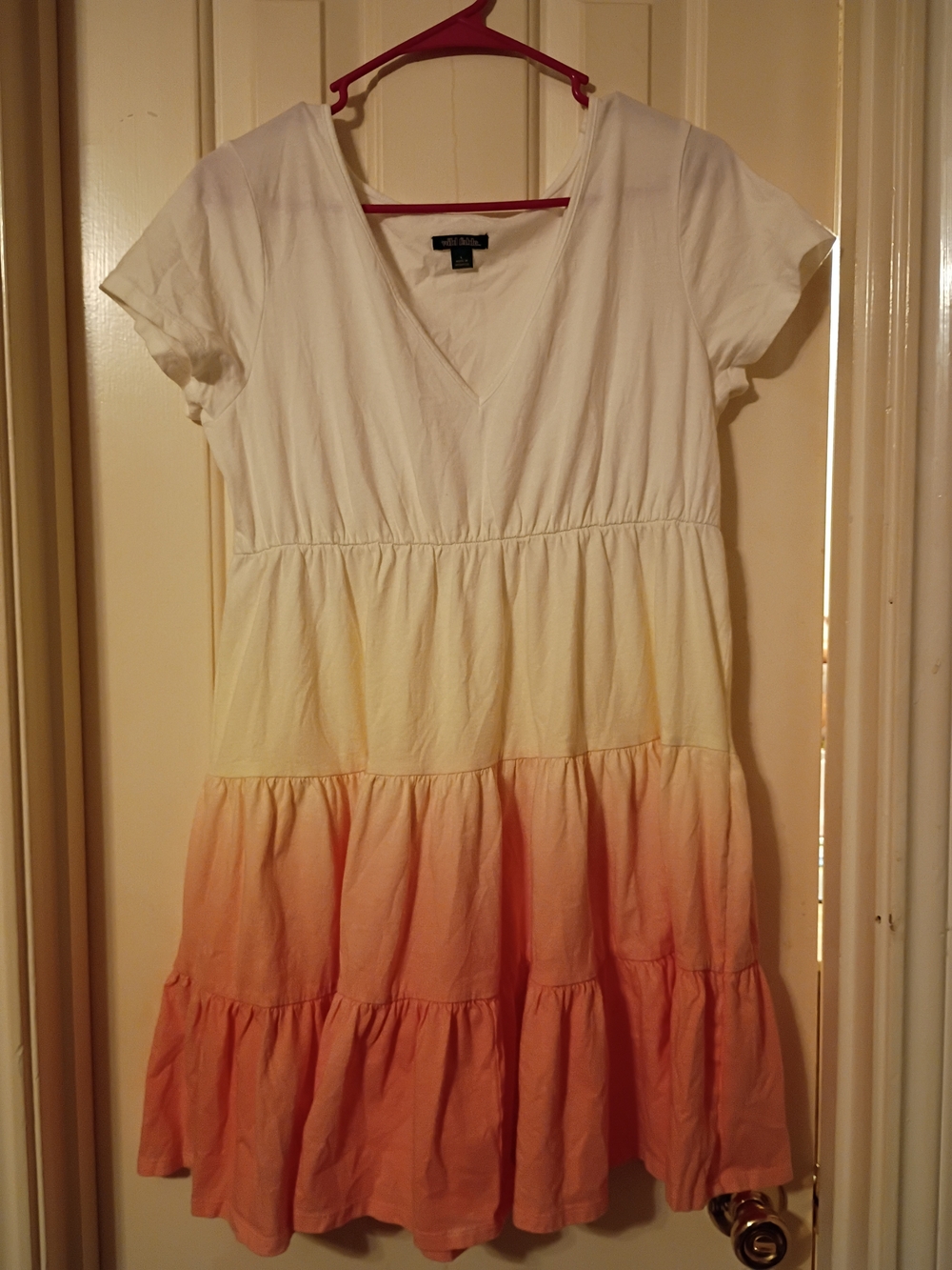 NWOT Wild Fable White to Orange Ombre Midi Dress